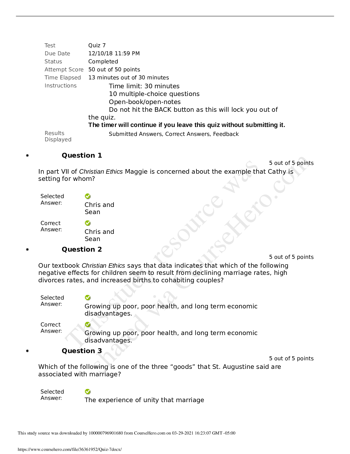 Preview image of ETHC 101 Quiz 7 document